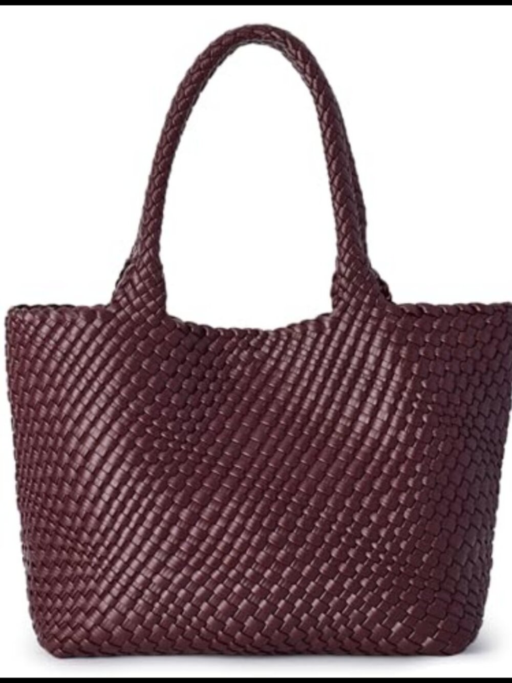 Woven Tote Bag Vegan Leather Large Shoulder Bag Top Handle